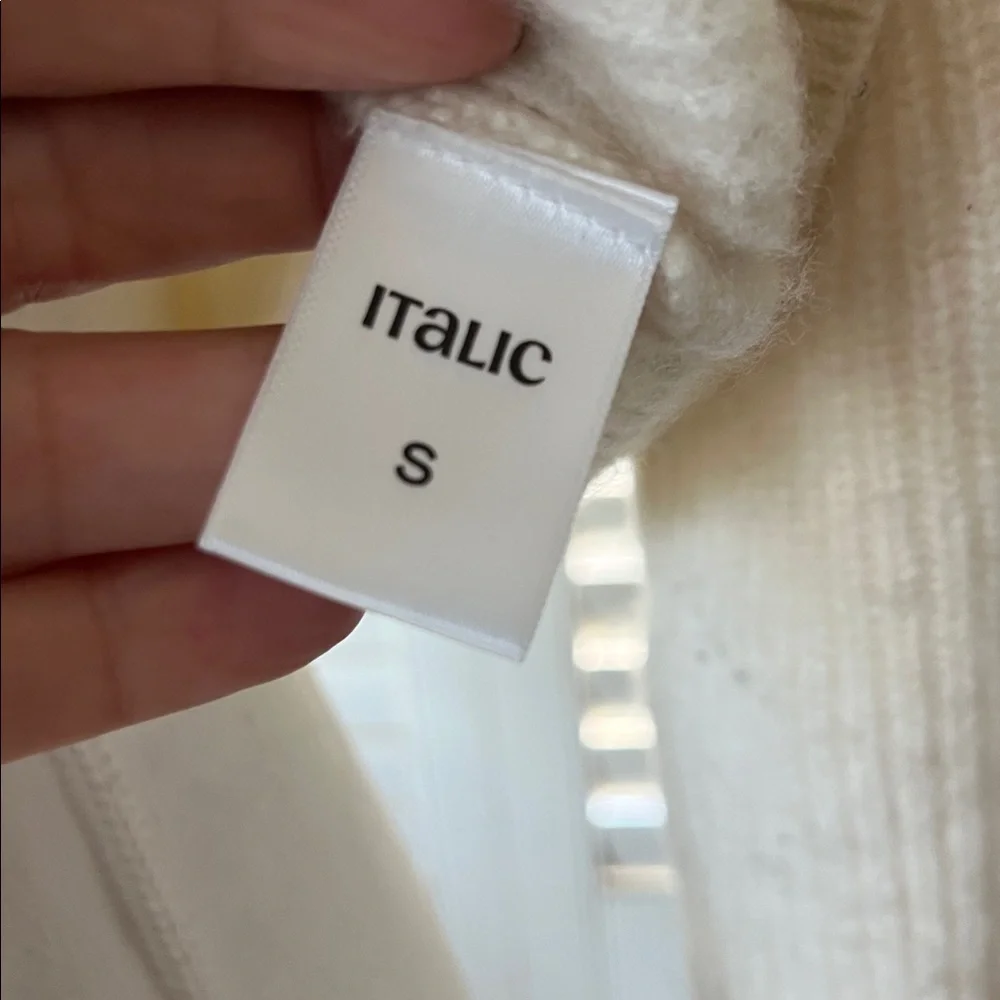 Cream Quarter-Zip Ribbed Cashmere Sweater - Picture 3 of 9